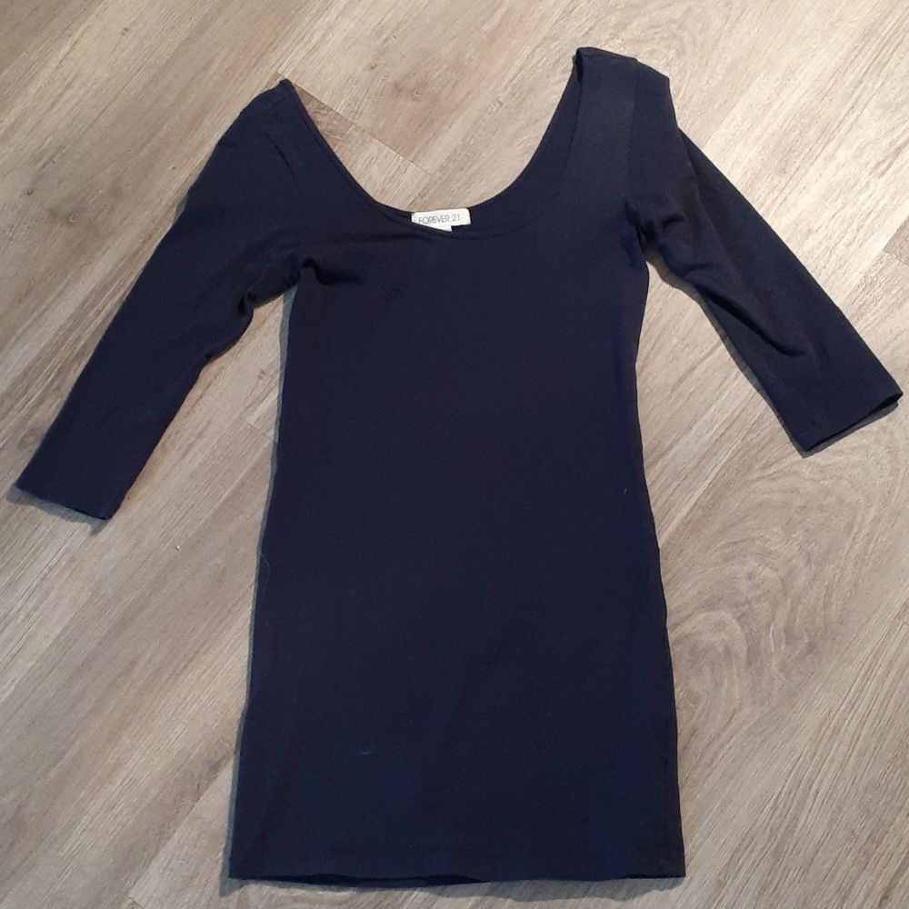 Navy Blue Stretch Tunic, dress, top Medium